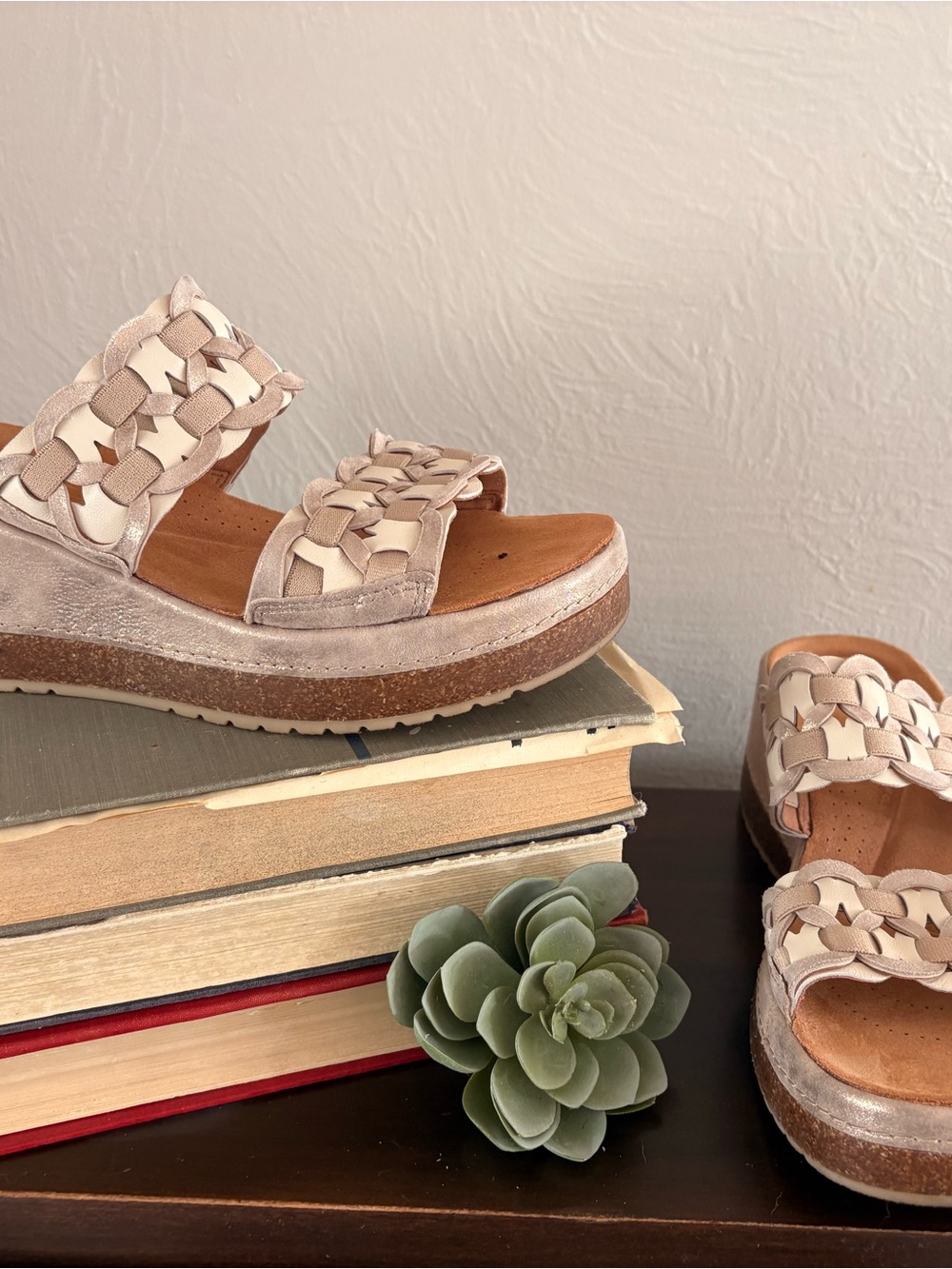 Women's Woven Platform Slide Sandals - Cream